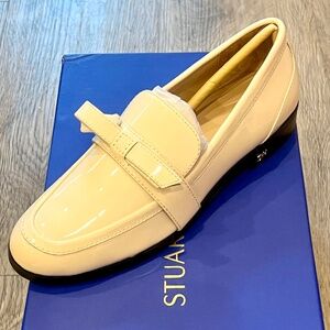 Stuart Weitzman Emma Bow Loafers in Chalk